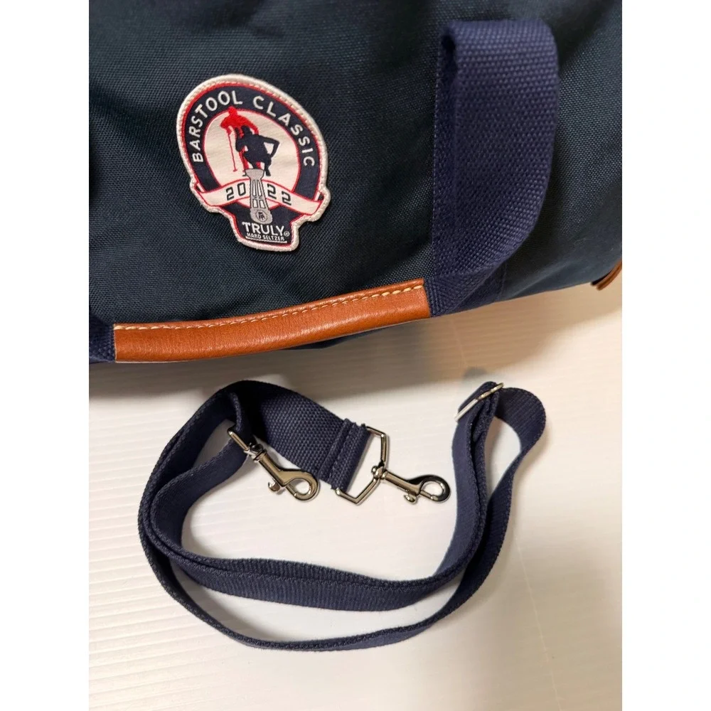 Peter Millar Barstool Classic 2022 Duffle Bag‎ Navy Canvas Leather Trim